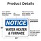 Signmission Water Heater & Furnace, 24 in W x Rectangle, Plastic OS-2PACK-NS-P-1824-L-18972 - alternate 3